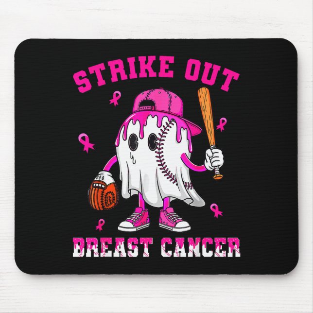 Strike Out Breast Cancer Shirt Boy Baseball Drip N Mouse Mat (Front)