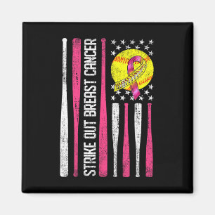 Strike Out Breast Cancer Softll Fight Awareness Me Magnet