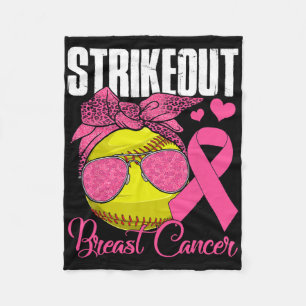 Strike Out Breast Cancer Softll Ll And Pink Ribbon Fleece Blanket