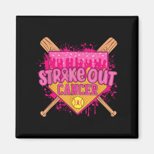 Strike Out Breast Cancer Warrior Softball Drip Hom Magnet