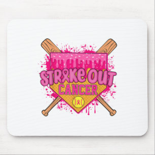 Strike Out Breast Cancer Warrior Softball Drip Hom Mouse Mat