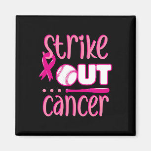 Strike Out Cancer Softball Ball Mammogram Pink Rib Magnet