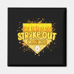 Strike Out Childhood Cancer Boys Baseball Drip Gol Magnet