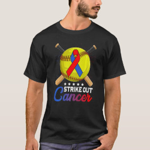 Strike Out Pulmonary Fibrosis Awareness Red Blue R T-Shirt