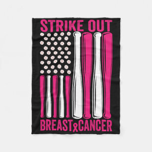 Strike Out Softll Breast Cancer Awareness Fleece Blanket