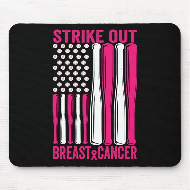 Strike Out Softll Breast Cancer Awareness  Mouse Mat (Front)