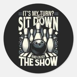 Strike Pin Bowling  Classic Round Sticker