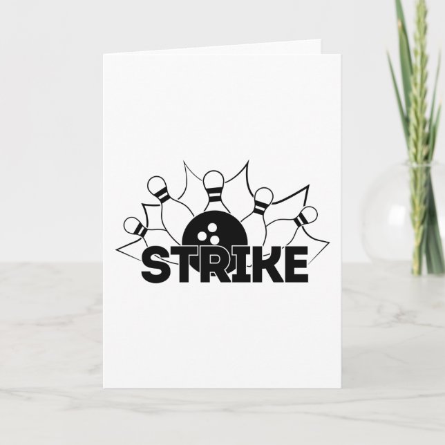 Strike Sign Bowling Print Card (Front)