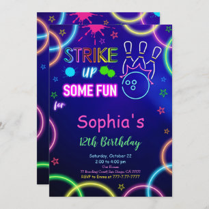 STRIKE UP Bowling Birthday Invitation