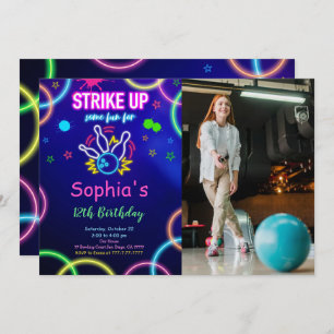 STRIKE UP Bowling Photo Invitation