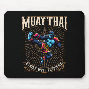Strike With Precision - Cool Muay Thai Gorilla Kic Mouse Mat