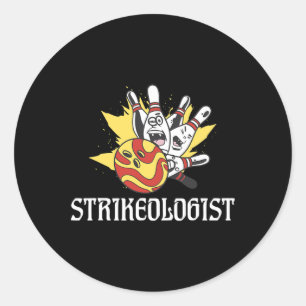Strikeologist Bowling Team Bowler  Classic Round Sticker