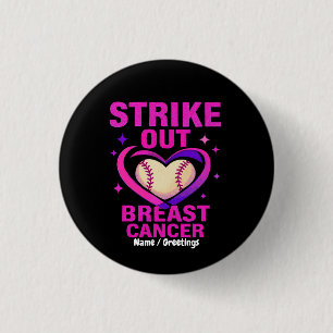Strikeout Breast Cancer Awareness Domestic Violenc 3 Cm Round Badge