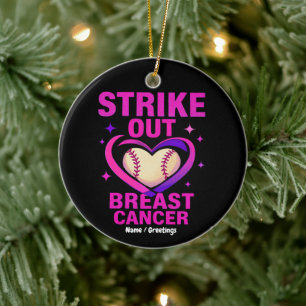 Strikeout Breast Cancer Awareness Domestic Violenc Ceramic Tree Decoration