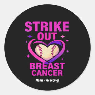 Strikeout Breast Cancer Awareness Domestic Violenc Classic Round Sticker