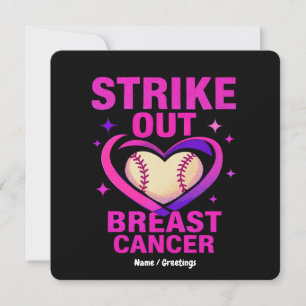 Strikeout Breast Cancer Awareness Domestic Violenc Invitation