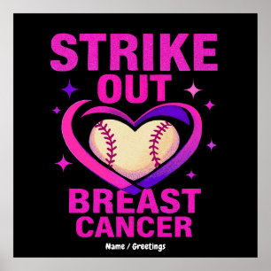 Strikeout Breast Cancer Awareness Domestic Violenc Poster