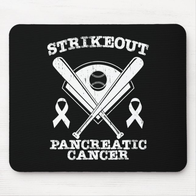 Strikeout Pancreatic Cancer Awareness Month Baseba Mouse Mat (Front)