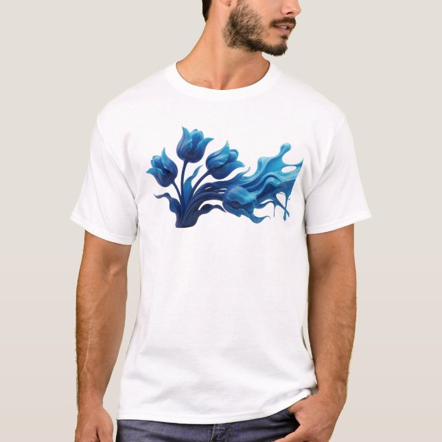 Striking ABSTRACT FLOWER Artwork Creation T-Shirt (Front)