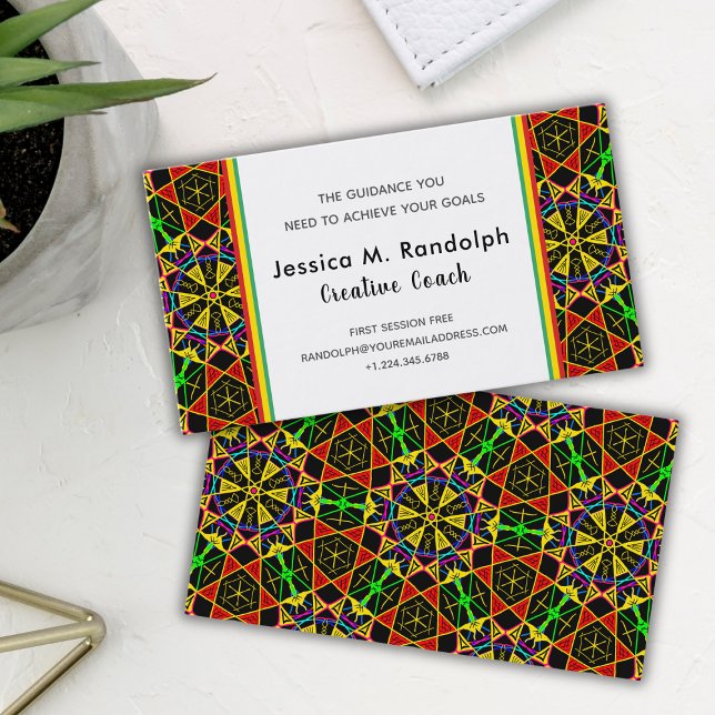 Striking African Colours Tribal Style Pattern Business Card (Creator Uploaded)