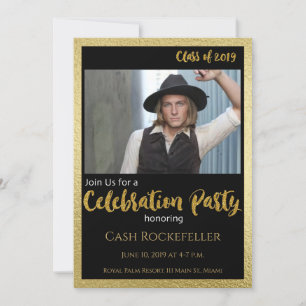 Striking and Elegant Graduation Party Invitation