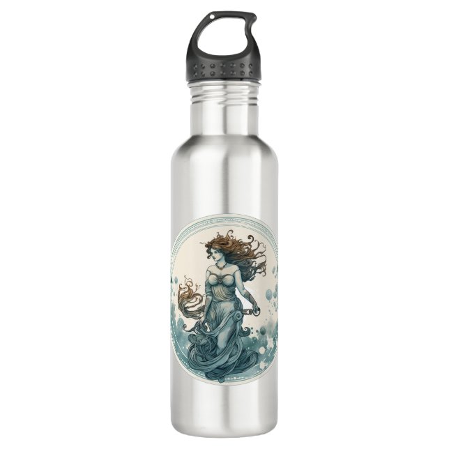 Striking Aquarius Symbol Artwork  710 Ml Water Bottle (Front)