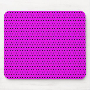 Striking Black And Pink Colours Cute Hearts Patter Mouse Mat