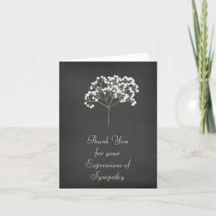Striking Black and White Baby's Breath Thank You Card