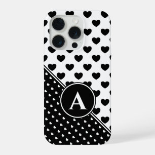 Striking Black And White Style, Custom Monogram iPhone 15 Pro Case