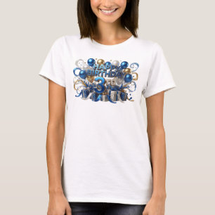 Striking Blue HAPPY BIRTHDAY 3RD Print T-Shirt