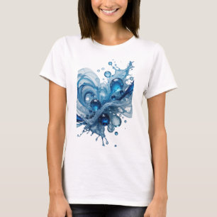 Striking Blue WATER SPLASH Statement Tee