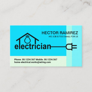 Striking Blues Electrician Bulb Wiring Business Card