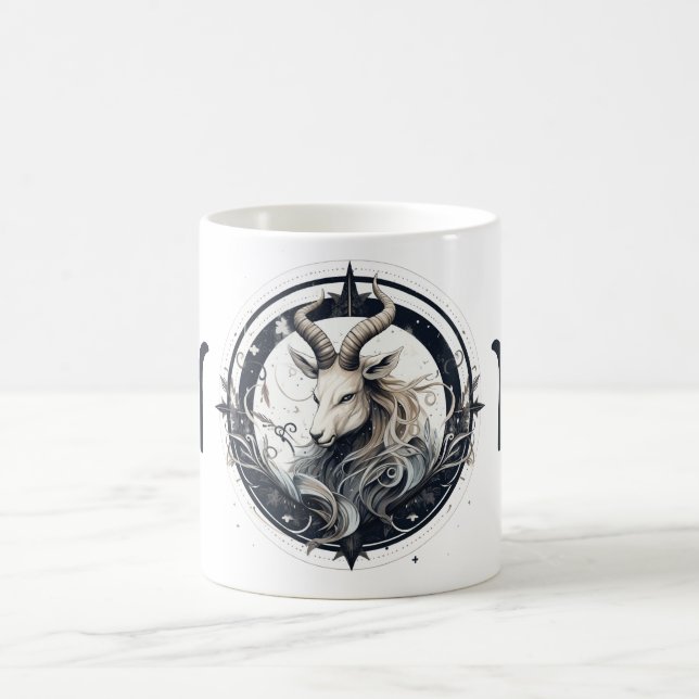 Striking Capricorn Symbol Artwork Coffee Mug (Center)