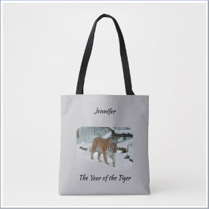 Striking Chinese Astrology Year of the Tiger Tote Bag