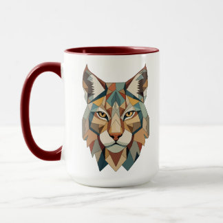 Striking Colorful Geometric Lynx Face Mug