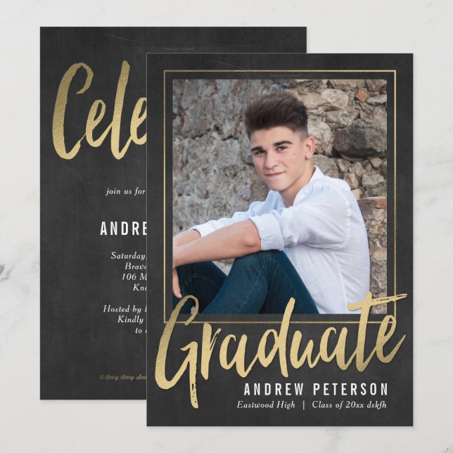 Striking Confidence Graduation Invitation (Front/Back)