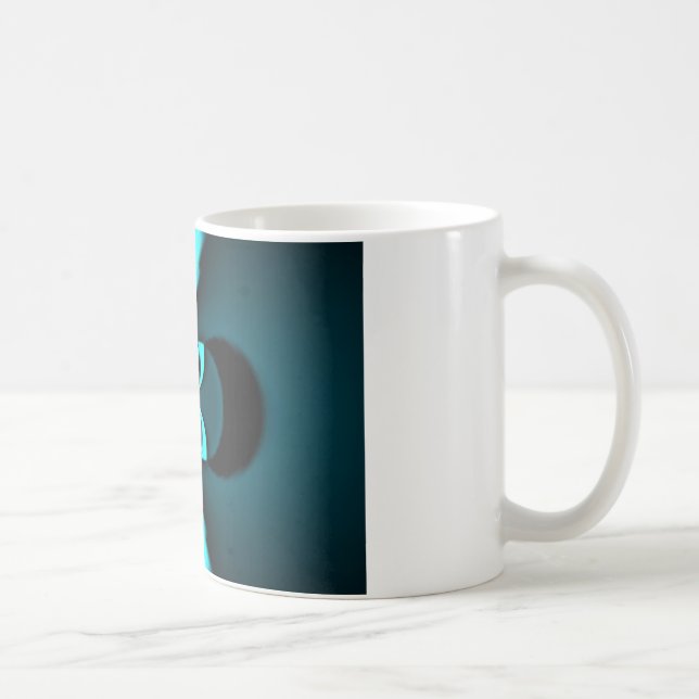 Striking Cutting-Edge Cyan and Black Vector Design Coffee Mug (Right)