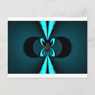 Striking Cutting-Edge Cyan and Black Vector Design Postcard