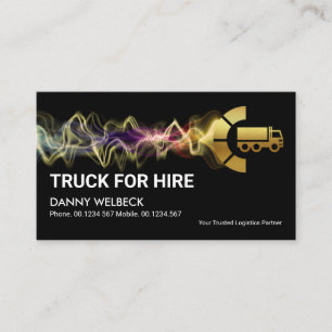 Striking Electric Charge Gold Truck, Transport Business Card