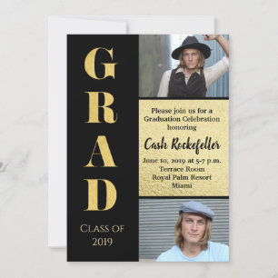 Striking Elegant Graduation Party Invitation
