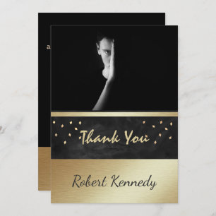 Striking Elegant Graduation Photo Thank You Card