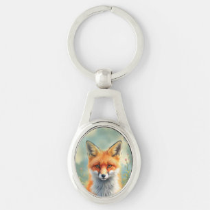 Striking Eyes of a Cunning Red Fox Key Ring