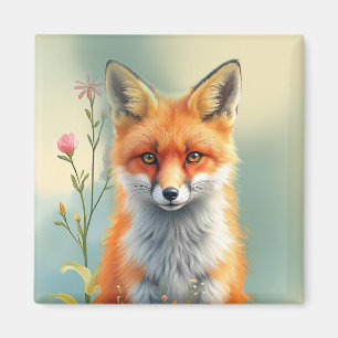 Striking Eyes of a Cunning Red Fox   Magnet