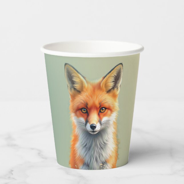 Striking Eyes of a Cunning Red Fox   Paper Cups (Back)
