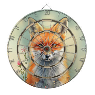Striking Eyes of a Cunning Red Fox Regulation Dartboard
