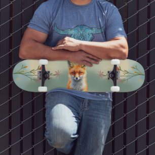Striking Eyes of a Cunning Red Fox   Skateboard