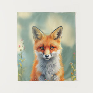 Striking Eyes of a Cunning Red Fox Tapestry