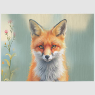 Striking Eyes of a Cunning Red Fox   Tissue Paper