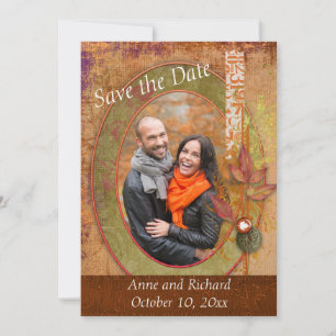 Striking Fall Wedding Photo Save the Date