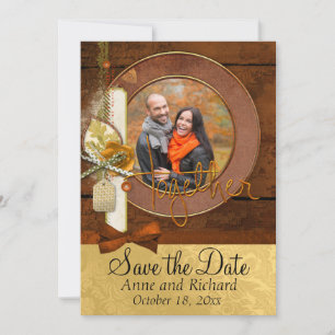 Striking Fall Wedding Photo Save the Date